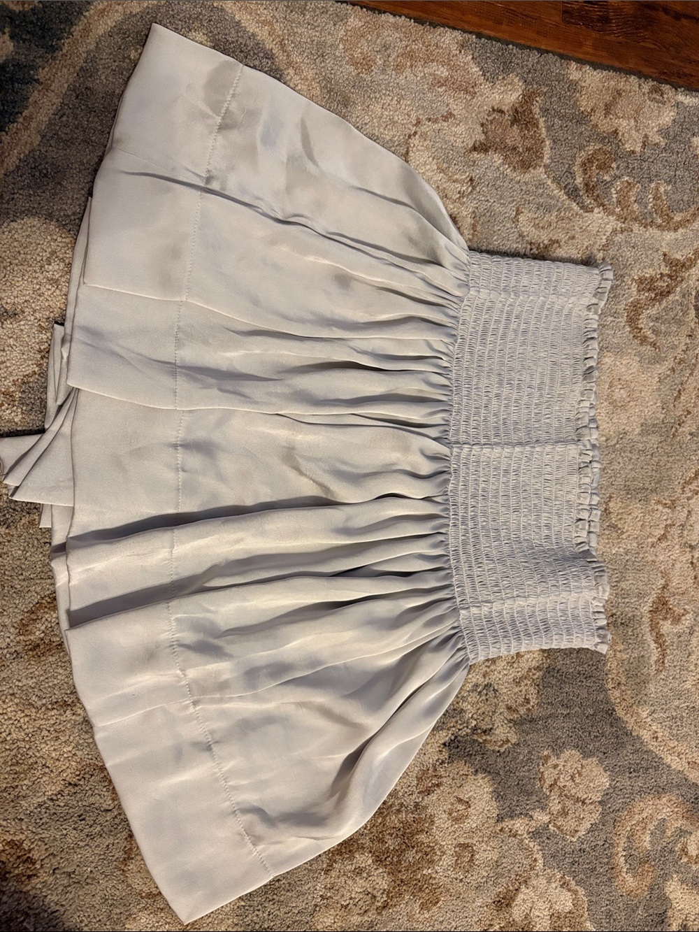 Smocked Waist White Circle Skirt